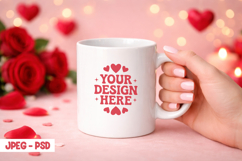 Valentine Hand Held Mug PSD JPEG Mockup Product Image 1