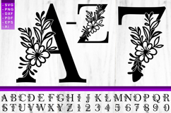Floral Monogram Letters SVG Bundle, Flower Monogram Font SVG Product Image 8
