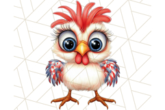 Patriotic Chicken Clipart Png, Funny 4th of July PNG Graphic Product Image 5