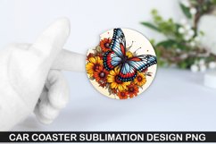 4Th Of July Butterfly Car Coaster Sublimation PNG Design Product Image 1