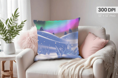 Winter Christmas Wonderland PNG Pillow, Winter Pillow Design Product Image 1
