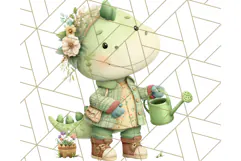 Dinosaur Costume Clipart, Cute Dinos in Halloween Outfits Product Image 5