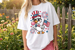 Patriotic Eagle, 4th of July Duck PNG T-Shirt|4th of July PN Product Image 5
