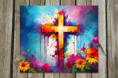 Christian cross &amp; flowers | Faith Skinny tumbler designs PL2 Product Image 5