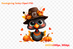 Funny Thanksgiving Turkey Clipart PNG Product Image 1