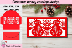 Christmas snowman Money Envelope svg, Papercut Gift Card Product Image 1