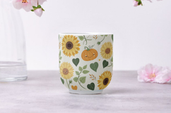 Sunflower &amp; Pumpkin Heart Seamless Pattern, Digital Paper Product Image 9