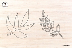 Hand Drawn Leaves SVG For Engraving | Leaf Line Art | SVG Product Image 1