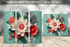 3D Christmas Flowers Wrap Tumbler Design Product Image 1