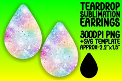 Fashionable Glitter Teardrop Sublimation Earrings Product Image 1