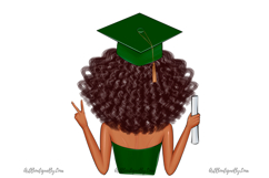 Senior Black Woman Graduation PNG Product Image 9