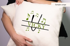 Music Split Monogram SVG Bundle AZ | Musical Notes Product Image 9