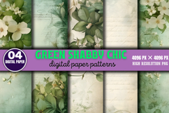 Green Shabby Chic Junk Journal PNG Product Image 1