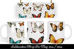 Summer Butterfly Coffee Mug PNG, Sublimation Mug Full Product Image 1