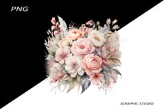 Watercolor Pastel Flowers Clipart, Wedding Flowers Clipart Product Image 1