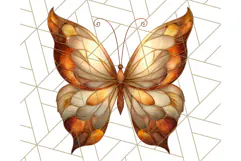 Stained Glass Butterfly PNG Colorful Clipart for Sublimation Product Image 4