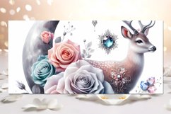 Moon, flowers &amp; Deers | Sublimation Mug design bundle, PNG Product Image 9