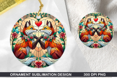 Lawn Fox Stained Glass Ornament PNG, Digital Download File Product Image 1