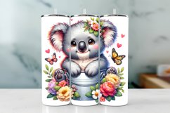 Koala Spring Tumbler Wrap Sublimation PNG Design Product Image 1