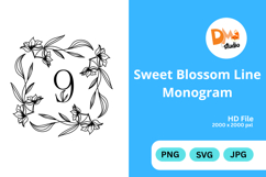 Sweet Blossom Line Monogram Product Image 1