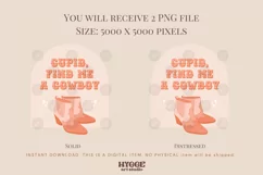 Cupid Find Me a Cowboy Sublimation | Western Valentines PNG Product Image 2