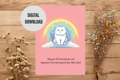 Cat sympathy e-card, Loss of pet, 2 size options, PNG, PDF Product Image 1