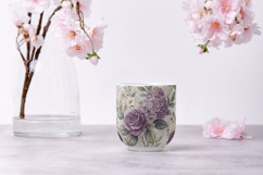 Purple Watercolor Floral Digital Paper, Seamless Shabby Chic Product Image 9