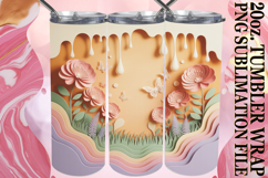 Serene nights 20oz tumbler wrap, 3D Flowers Product Image 1
