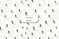 Vintage Skiers Seamless Pattern Winter Sport Illustration Product Image 1