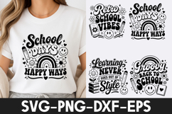 Retro Back To School Quotes T Shirt Design SVG PNG Product Image 1