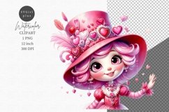 Valentines day clipart, Little girl clipart Product Image 1