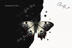 Vintage Goth Moths Clipart | Vintage Gothic PNG Product Image 2