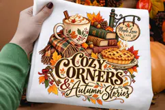 Cozy Corners Autumn Stories Vintage Fall Coffee Book Pie Product Image 3