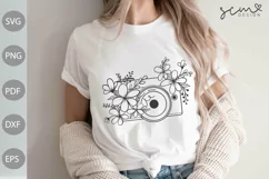 floral camera svg cut files/ funny girl svg cut files Product Image 3