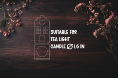 3D House Christmas Candle Holder Laser Cut Design Product Image 2