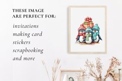 christmas cute penguin clipart, penguin sublimation Product Image 3