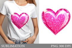 Shimmer Heart Sublimation. Heart T-Shirt Design Product Image 1