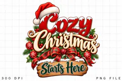 Cozy Christmas Starts Here Cute Holiday Typography PNG Product Image 2