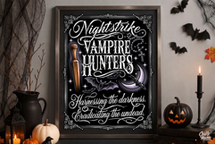 Nightstrike Vampire Hunters Halloween Sign PNG Graphic Art Product Image 2