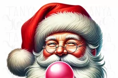 Vintage Santa Claus PNG, Retro Santa Blowing Bubble Product Image 3