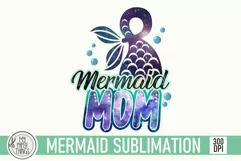 Mermaid Mom PNG | Mermaid Birthday Party Sublimation Product Image 2