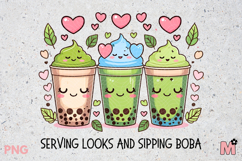 Serving looks and sipping Boba sublimation PNG file Product Image 2
