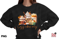 Cozy Vibes Only Fall PNG | Pumpkin Spice Sublimation Design Product Image 2