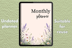 Undated Monthly Digital Planner PDF with Hyperlinked Tabs Product Image 2