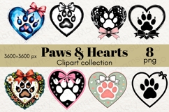 Paws and Hearts clipart collection Product Image 1