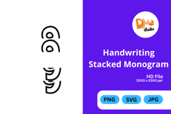 Handwriting Stacked Monogram Product Image 1