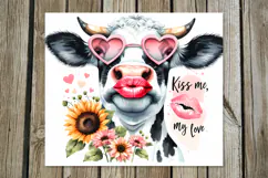 Cow with lowers | 4 western tumbler sublimation designs PL2 Product Image 5