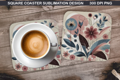 Flowers Coaster Sublimation, Spring Flowers Coaster PNG Product Image 1