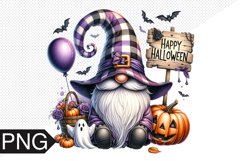 Halloween Gnome Sublimation, Gnome Clipart PNG Product Image 1