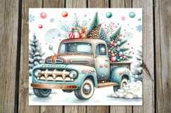 Christmas truck | 4 retro xmas Sublimation Tumbler designs P Product Image 5